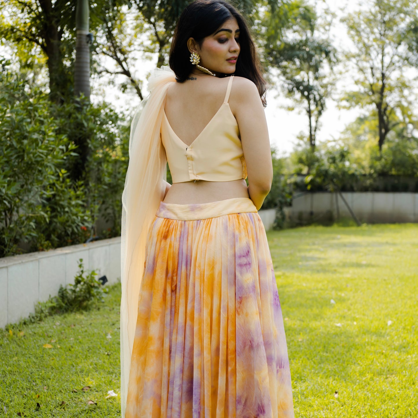 Vibrant Yellow Tie Dye Lehenga
