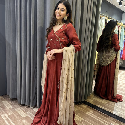 Red Anarkali Suit with Dupataa