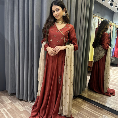 Red Anarkali Suit with Dupataa