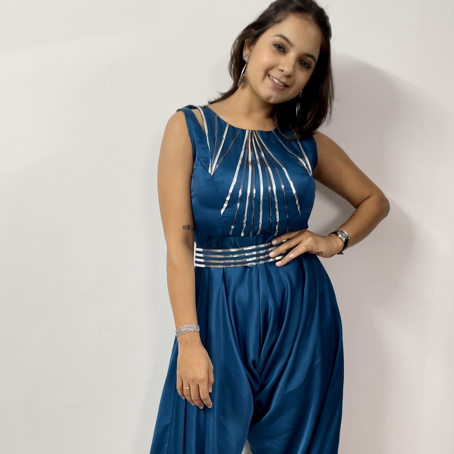 Blue Jumpsuit with Belt