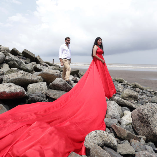 Elegant Red Tail Gown