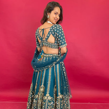 Royal Peacock Green Lehenga