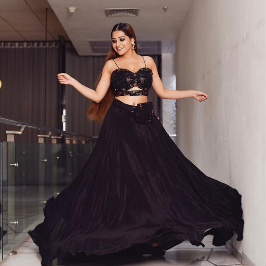 Finest Black Sequence Lehenga